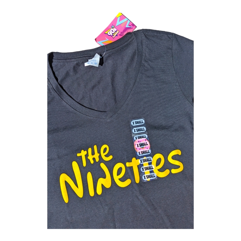 90's Experience Womens "Doh" The Nineties Simpson's VNeck Tee - Picture 2 of 6